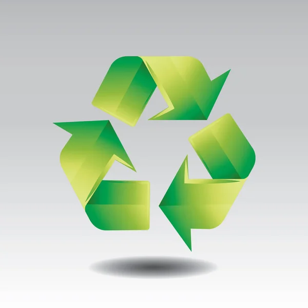Simbolo Riciclaggio Sfondo Verde — Vettoriale Stock