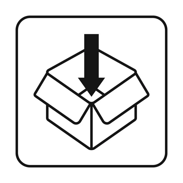 Pakowanie Pudełka Płaska Ikona Wektor Ilustracja — Wektor stockowy