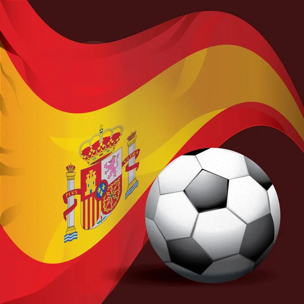 Futball Labda Zászló Spanyolország — Stock Vector