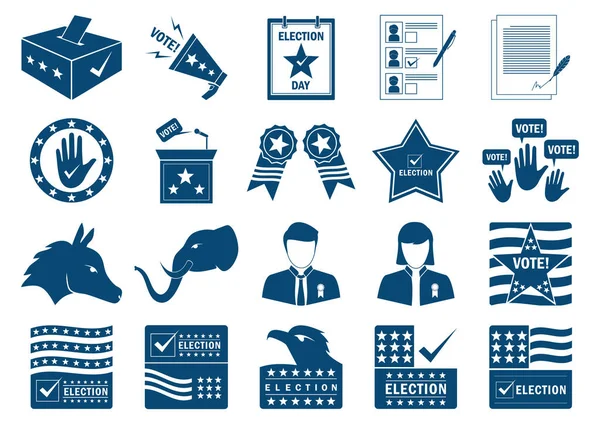 Ensemble Vectoriel Icônes Symboles Des États Unis Amérique — Image vectorielle