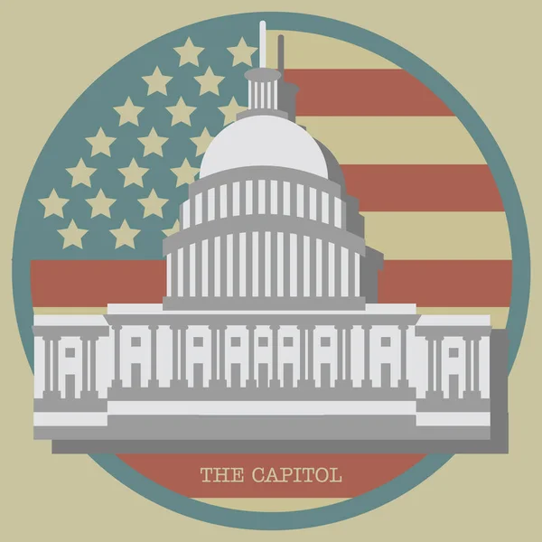 Ilustración Vectorial Edificio Capitolio Estatal — Vector de stock