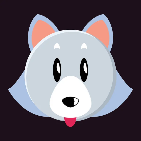 Cute Cartoon Cat Face Vector Illustration — 스톡 벡터