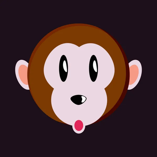Χαριτωμένο Εικονίδιο Μαϊμού Εικονογράφηση Διάνυσμα Γραφικό Σχέδιο — Διανυσματικό Αρχείο