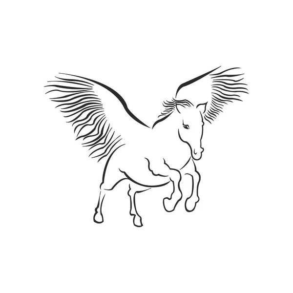 Pegasus Platte Icoon Vector Illustratie — Stockvector