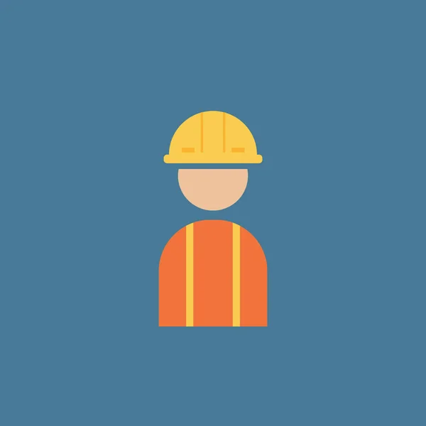 Construction Worker Icon Flat Style Isolated White Background Vector Illustration — Stock Vector