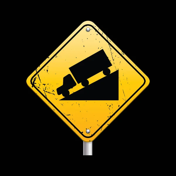 Verkehrsschild Mit Kaputtem Verkehrszeichen Auf Schwarzem Hintergrund — Stockvektor