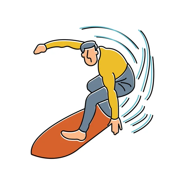 Surfer Styulated Vector Illustration — 스톡 벡터