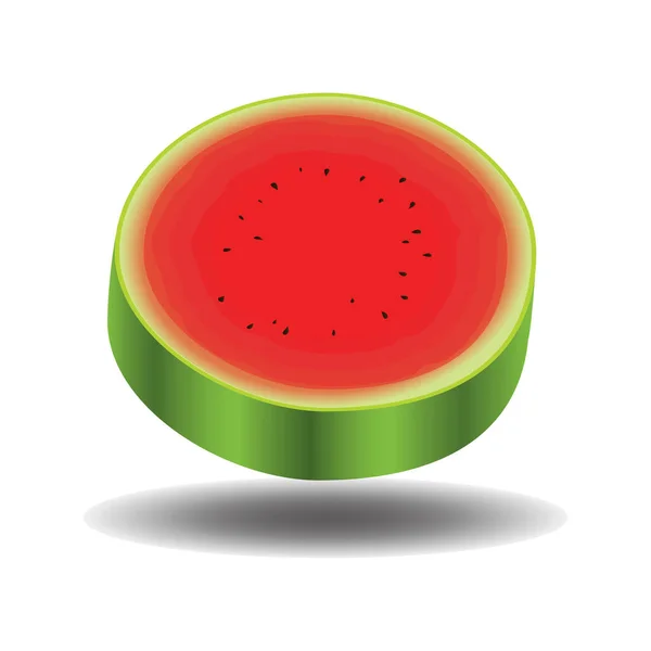 Scheibe Wassermelone Designvektorillustration — Stockvektor