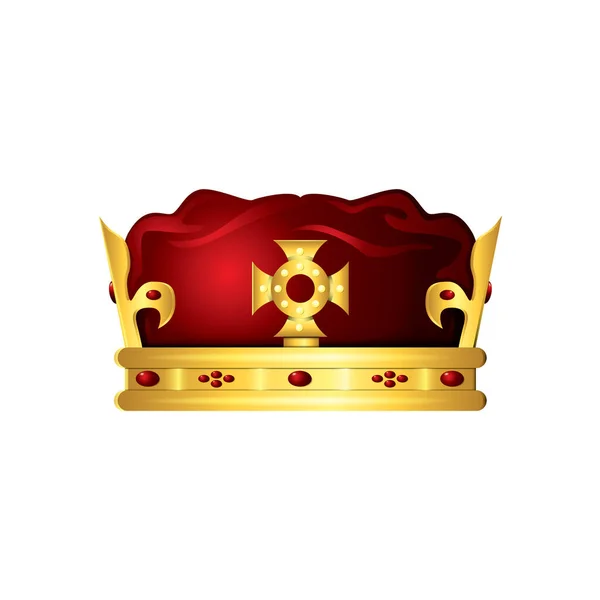 Coroa Real Com Ornamento Ouro — Vetor de Stock