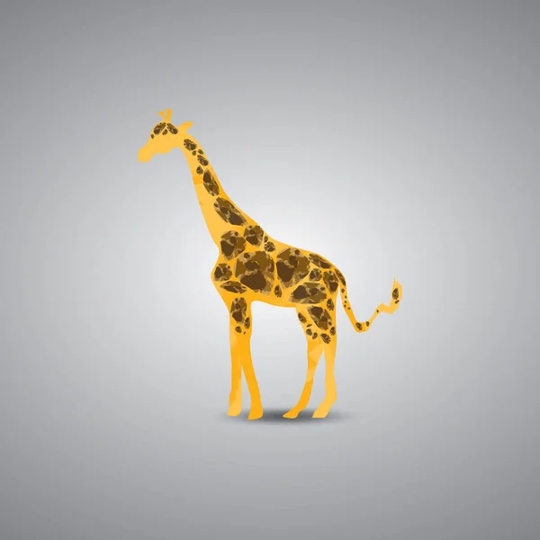 Giraff Vektor Ikon Grå Bakgrund — Stock vektor