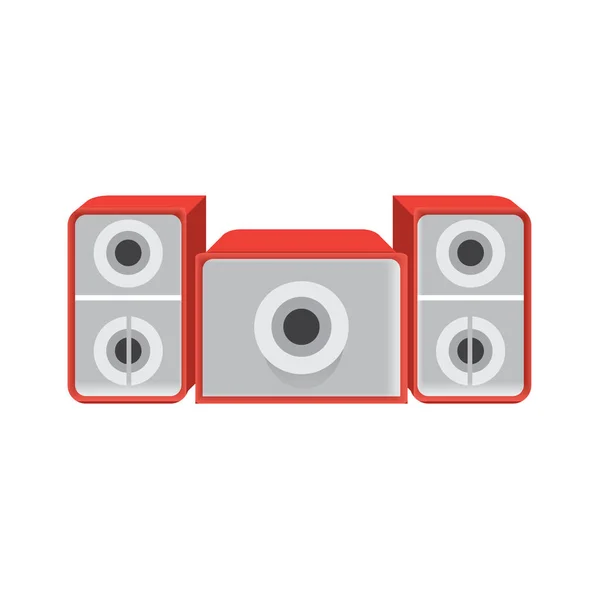 Desk Speakers Flat Icon Vector Illustration — Stock Vector