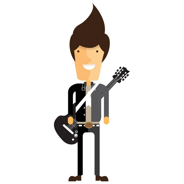 Vectorillustratie Van Een Man Die Gitaar Speelt — Stockvector