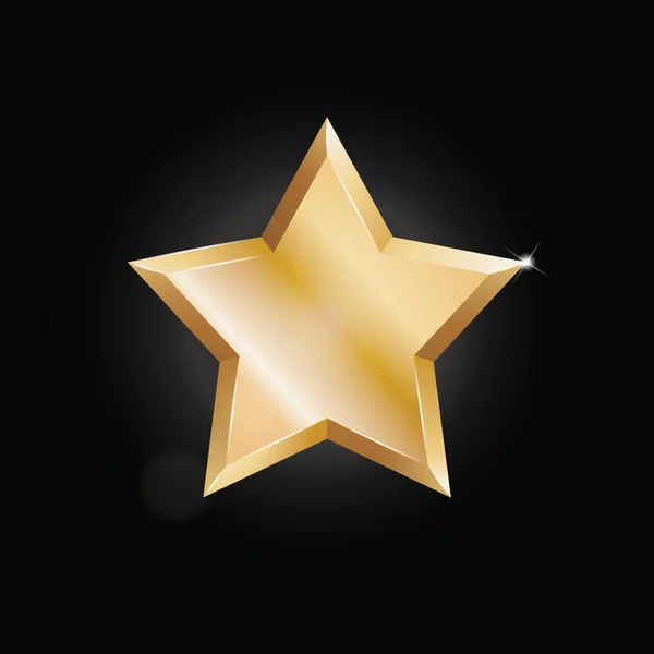 Ikona Wektora Złotej Gwiazdy — Wektor stockowy