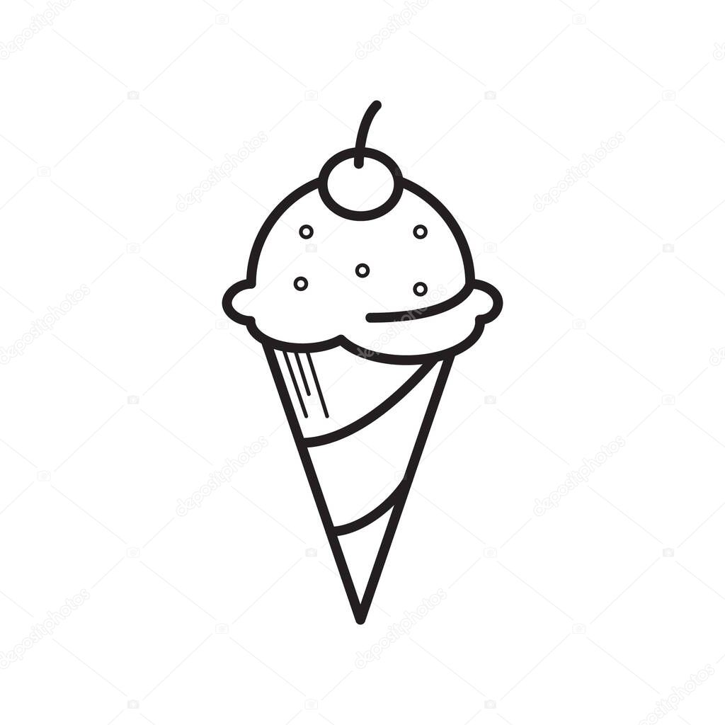 Ice cream cone, colorful vector illustration