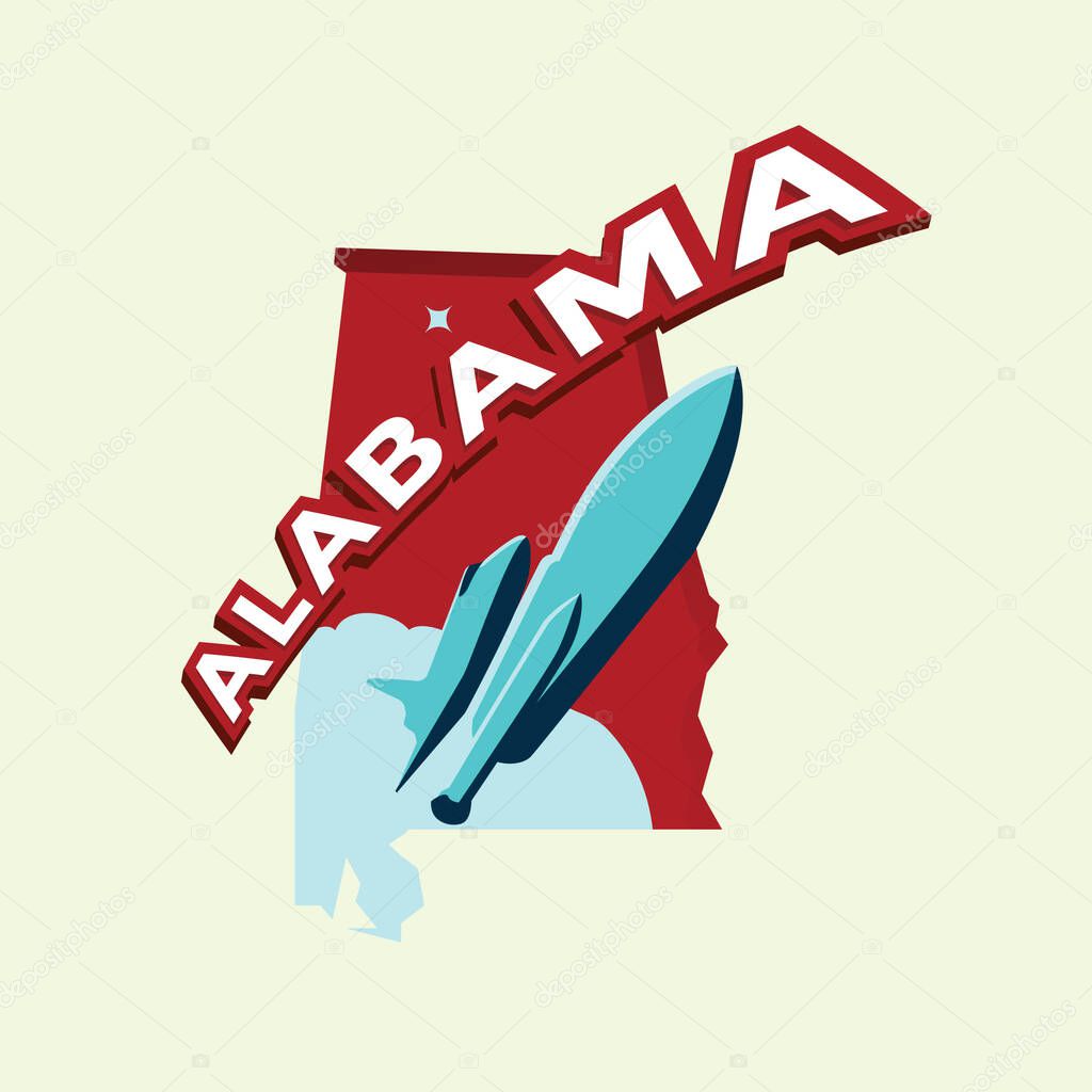 Alabama map flat icon, vector illustration