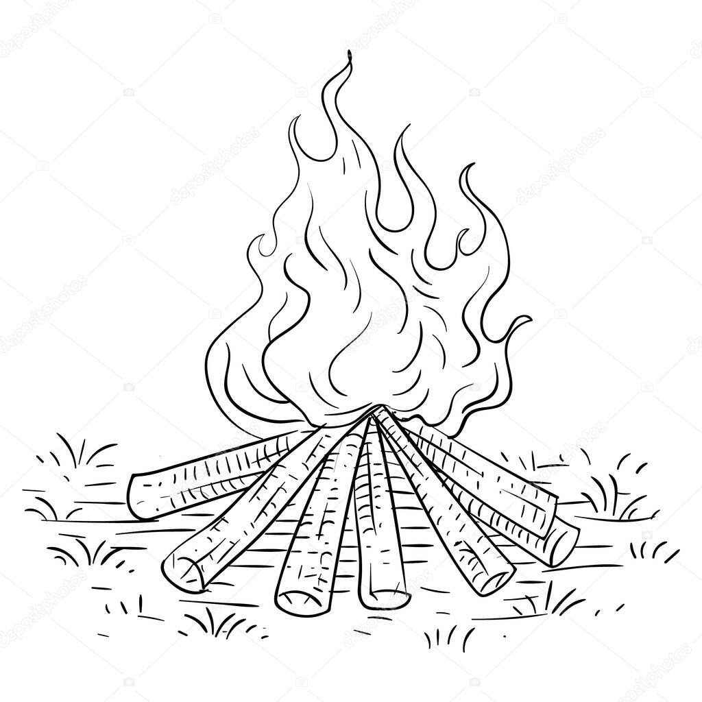 vector illustration of bonfire