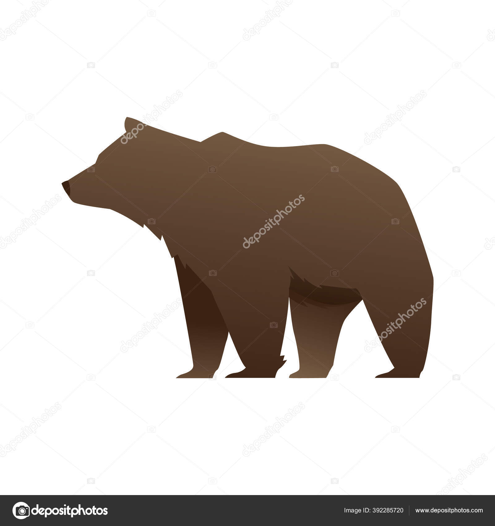 Bear Silhouette Vector Illustration Stock Vector by ©captainvector 392285720, image size:1600x1700