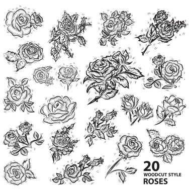 Gül düzlüğü simgesi, vektör illüstrasyonu