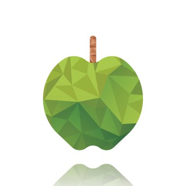 Yeşil elma biçimlendirilmiş vektör çizimi