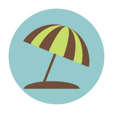 Plaj şemsiyesi düz simge, vektör illüstrasyon