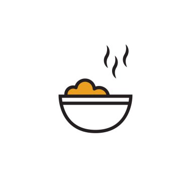 Sıcak kase düz simgesi, vektör illüstrasyonu