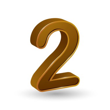 altın numara 6, 3D görüntüleme beyaz arkaplanda izole edildi