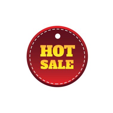 sıcak satış etiketi düz simgesi, vektör illüstrasyonu