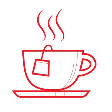 Bir fincan çay, tasarım vektörü illüstrasyonu