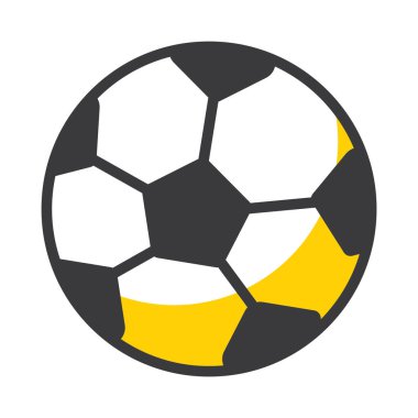 Futbol topu ikonu. Web için futbol vektör simgelerinin düz çizimi