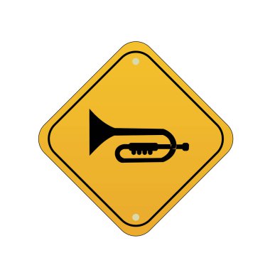 Sarı trafik işaretinin vektör illüstrasyonu