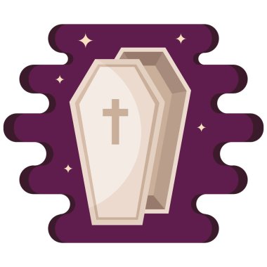 Mezarı olan bir tabutun vektör çizimi