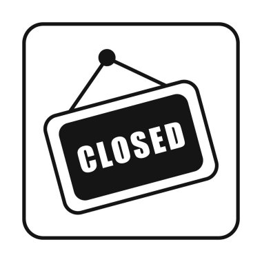 Kapalı işaret düz simgesi, vektör illüstrasyonu