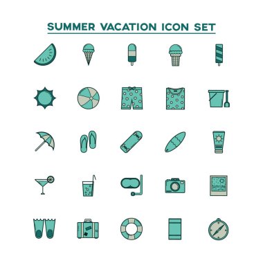 seyahat simgelerinin vektör kümesi