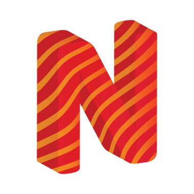 Alfabe N, vektör illüstrasyonu