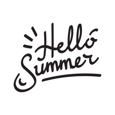 Merhaba yaz düz simgesi, vektör illüstrasyonu