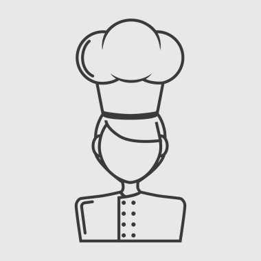 Düz biçimli şef simgesi izole