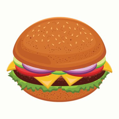 Lezzetli hamburgerin vektör çizimi