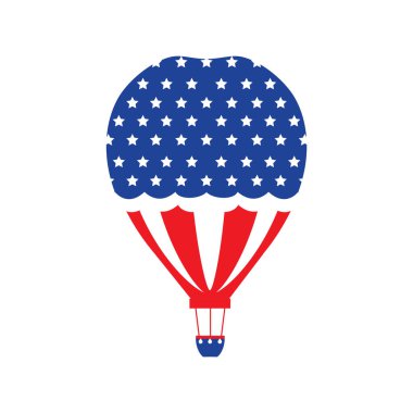 Amerika Birleşik Devletleri bayraklı balon, vektör illüstrasyonu