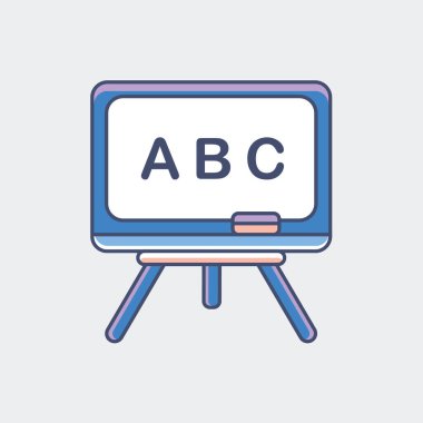 Okul yönetim kurulu ile karatahta simgesi