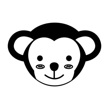 şirin maymun ikon vektör çizimi 