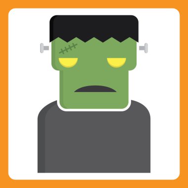 Yüzünde yüz ifadesi olan Avatar Adam. vektör illüstrasyonu