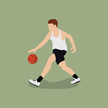 Eylem vektörü illüstrasyonunda basketbol oyuncusu
