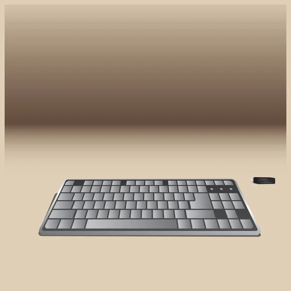 Компьютерная Клавиатура Векторная Иллюстрация Дизайна — стоковый вектор