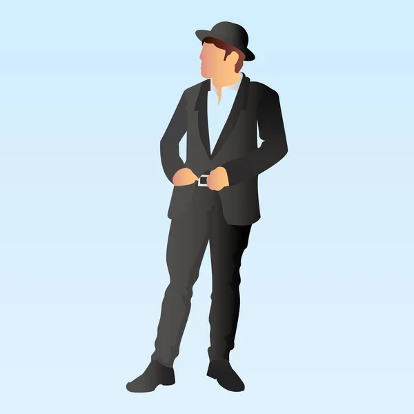 Affärsman Kostym Med Portfölj — Stock vektor
