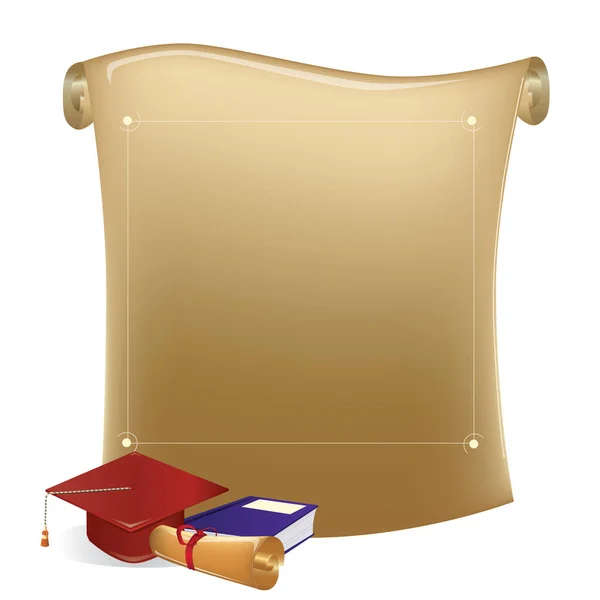 Graduation Tekercs Stilizált Vektor Illusztráció — Stock Vector