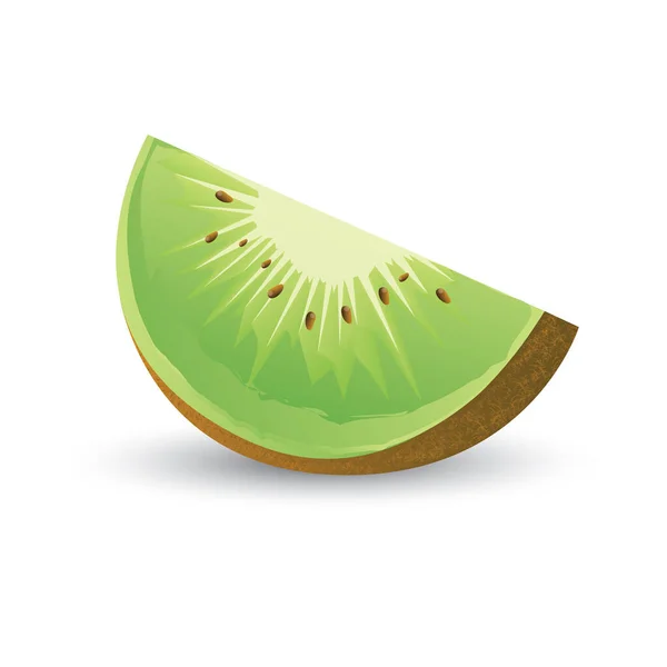 Tranche Fruit Kiwi Illustration Vectorielle Conception — Image vectorielle