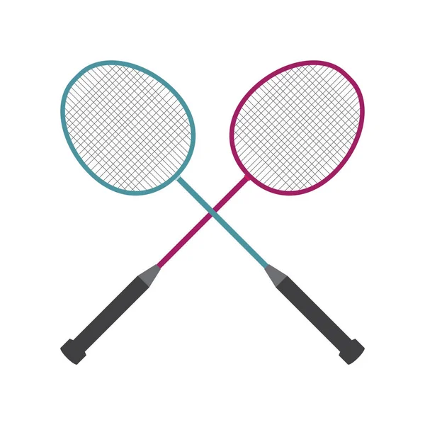 Raquettes Badminton Icône Plate Illustration Vectorielle — Image vectorielle