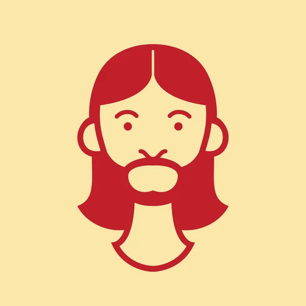 Jesus Christus Flaches Symbol Vektorillustration — Stockvektor