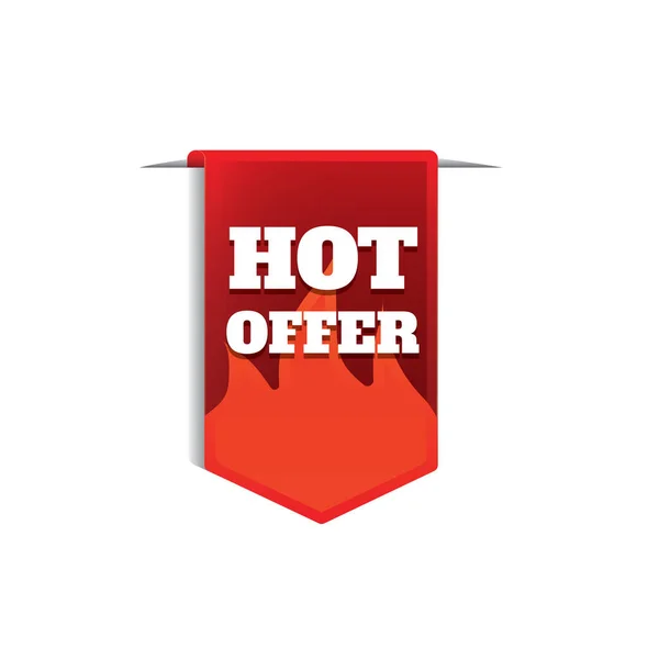 Hot Offer Banner Flat Icon Vector Illustration — Stock Vector