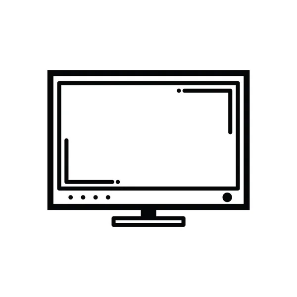 Vettore Icona Del Computer Isolato Sfondo Bianco — Vettoriale Stock